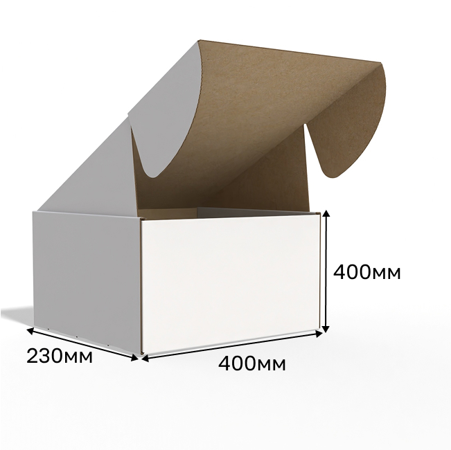 Короб самосборный с ушками 400*400*230 Белый В