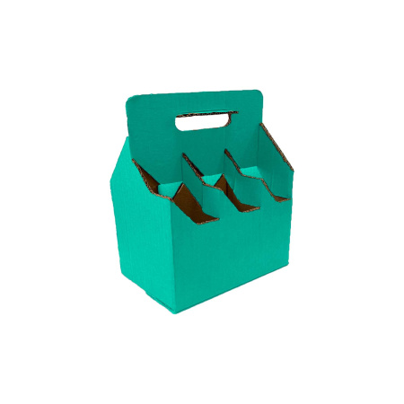 Коробка с ручкой 6 бутылок D72 В Зеленый