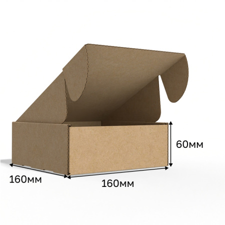 Короб самосборный с ушками 160*160*60 Бурый Е