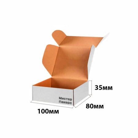 Короб самосборный с ушками 100*80*35 Белый Е