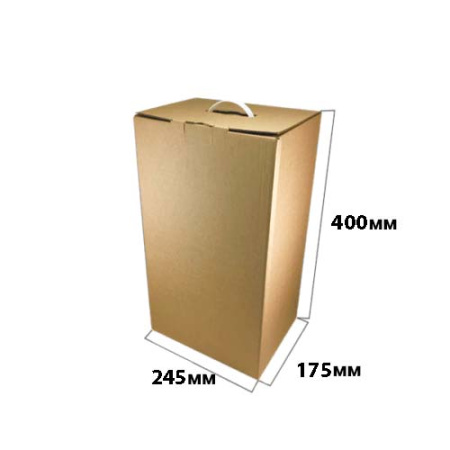 Коробка для цветов 245*175*400 Прямая Бурая В с ручкой