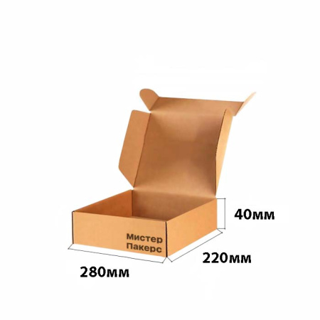 Короб самосборный с ушками 280*220*40 Бурый Е