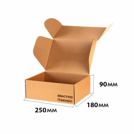 Короб самосборный с ушками 250*180*90 Бурый Е