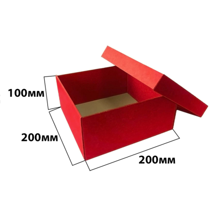 Коробка крышка-дно 200*200*100 Красный МГК
