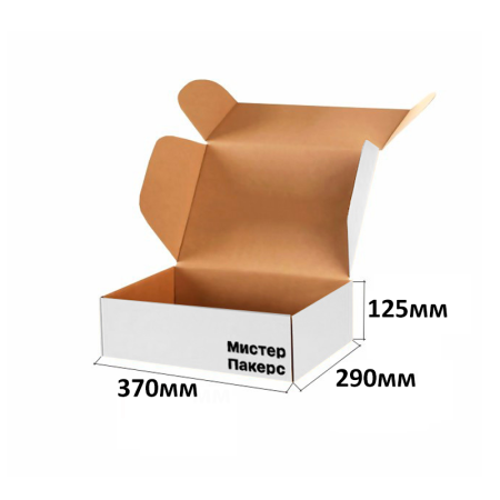Короб самосборный с ушками 370*290*125 Белый В