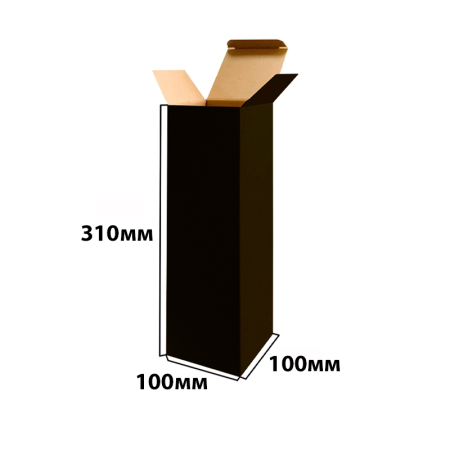 Коробка под бутылку 100*100*310 Черный Е Коробка под бутылку 100*100*310 Черный Е