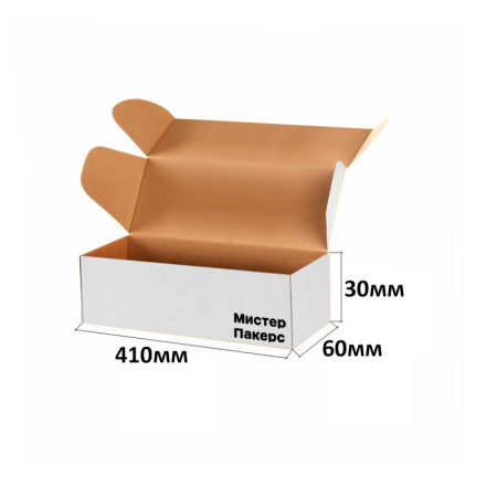 Короб самосборный с ушками 410*60*30 Белый Е