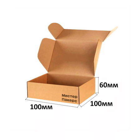 Короб самосборный с ушками 100*100*60 Бурый Е