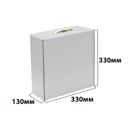 Коробка чемодан 330*130*330 с пластиковой ручкой Е Белый Коробка чемодан 330*130*330 с пластиковой ручкой Е Белый