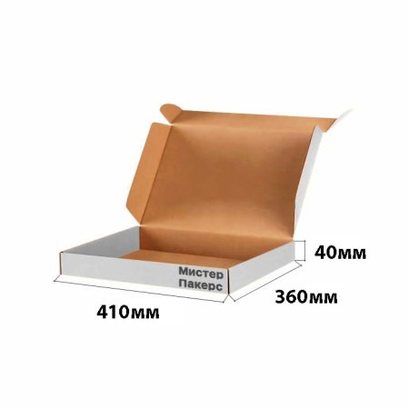 Короб самосборный с ушками 410*360*40 Белый В