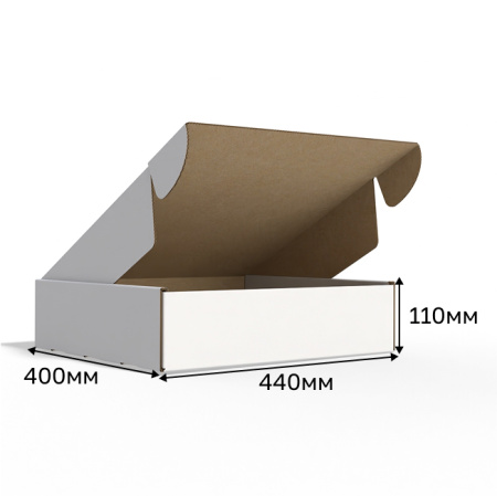 Короб самосборный с ушками 440*400*110 Белый В