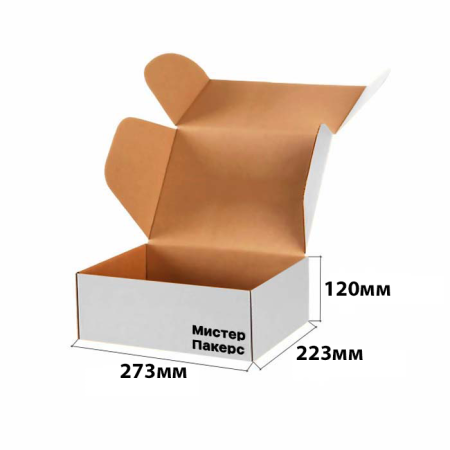 Короб самосборный с ушками 273*223*120 Белый В