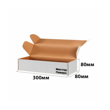 Короб самосборный с ушками 300*80*80 Белый В