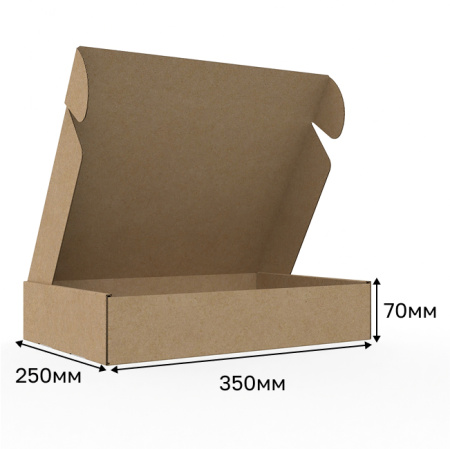 Короб самосборный с ушками 350*250*70 Бурый Е