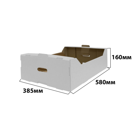 Гофролоток овощной 580*380*165 С Белый Гофролоток овощной 580*380*165 С Белый