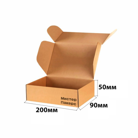Короб самосборный с ушками 200*90*50 Бурый Е Короб самосборный с ушками 200*90*50 Бурый Е