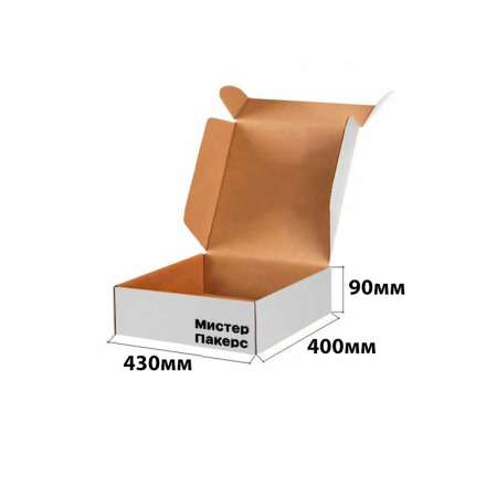 Короб самосборный с ушками 430*400*90 Белый В
