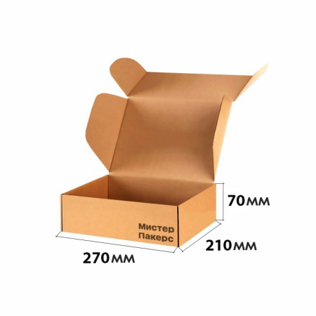 Короб самосборный с ушками 270*210*70 Бурый Е