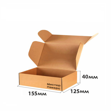 Короб самосборный с ушками 155*125*40 Бурый Е