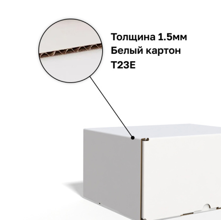 Короб самосборный с ушками 130*110*70 Белый Е Короб самосборный с ушками 130*110*70 Белый Е
