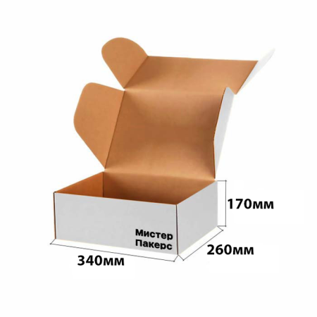 Короб самосборный с ушками 340*260*170 Белый В