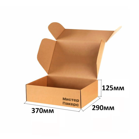 Короб самосборный с ушками 370*290*125 Бурый В