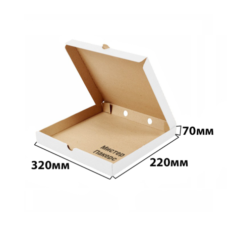 Коробка для пиццы 320*220*40 Белый МГК