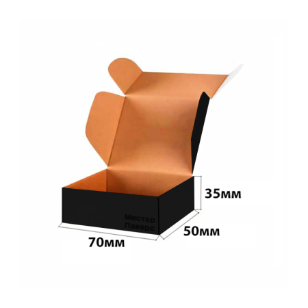 Короб самосборный с ушками 70*50*35 Чёрный Е