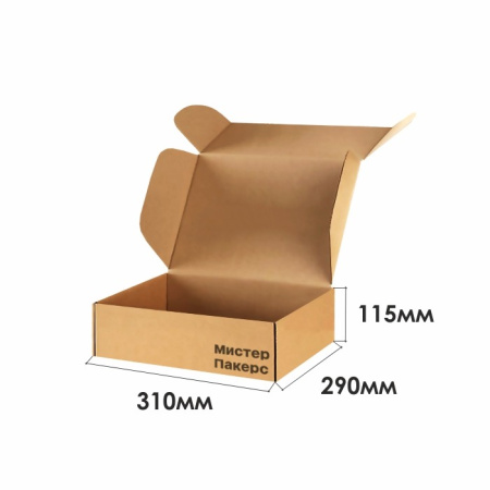Короб самосборный с ушками 310*290*115 Бурый Е