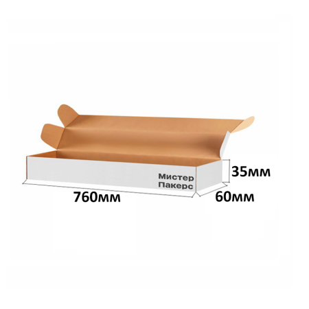 Короб самосборный с ушками 760*60*35 Белый Е