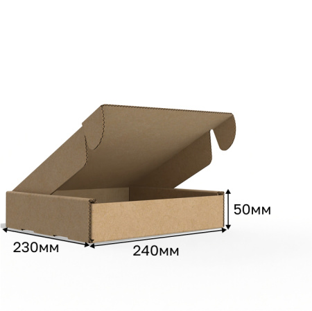 Короб самосборный с ушками 240*230*50 Бурый В