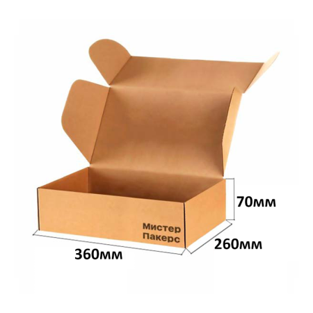 Короб самосборный с ушками 360*260*70 Бурый В