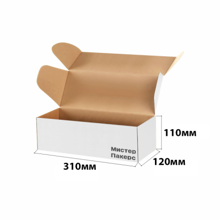 Короб самосборный с ушками 310*120*110 Белый В