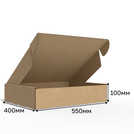 Короб самосборный с ушками 550*400*100 Бурый В