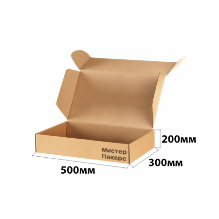 Короб самосборный с ушками 500*300*200 Бурый В