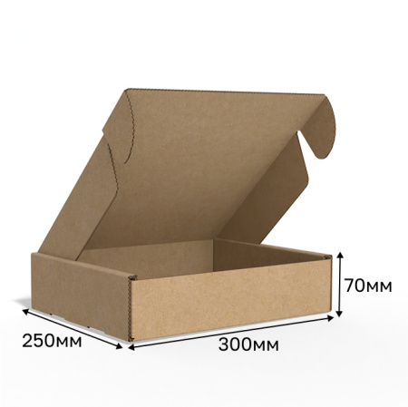 Короб самосборный с ушками 300*250*70 Бурый В
