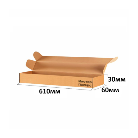 Короб самосборный с ушками 610*60*30 Бурый Е