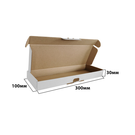 Короб самосборный с ушками 300*100*30 Белый Е