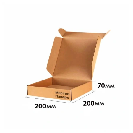 Короб самосборный с ушками 200*200*70 Бурый Е