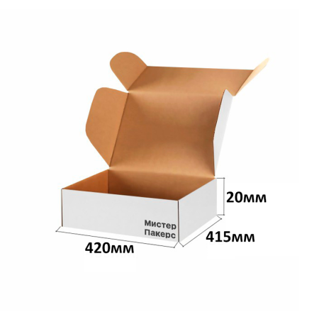 Короб самосборный с ушками 420*415*20 Белый В