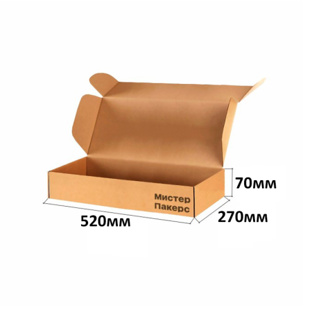 Короб самосборный с ушками 520*270*70 Бурый В