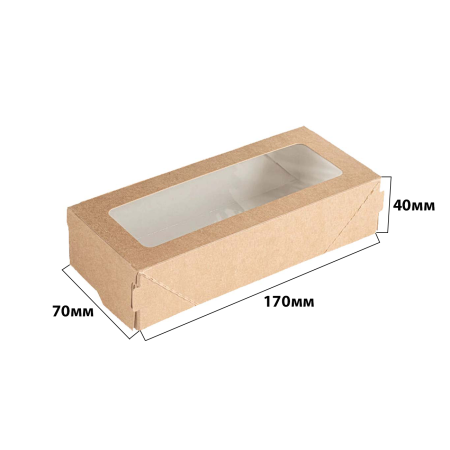 Картонная упаковка 170*70*40 из крафт картона с окном