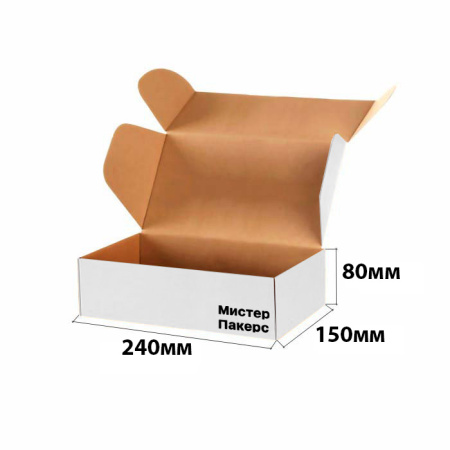 Короб самосборный с ушками 240*150*80 Белый В