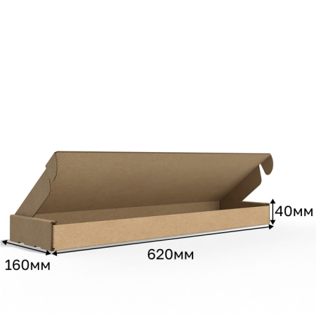 Короб самосборный с ушками 620*160*40 Бурый В