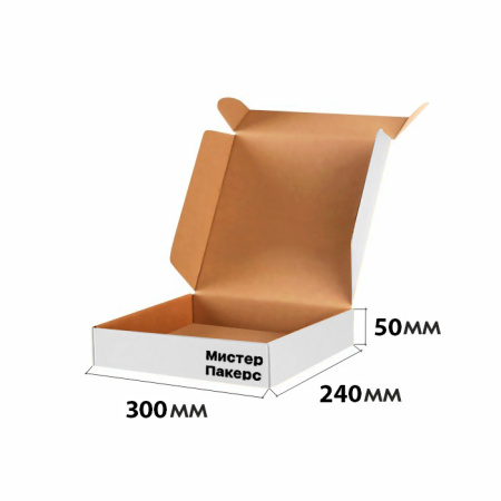Короб самосборный с ушками 300*240*50 Белый В