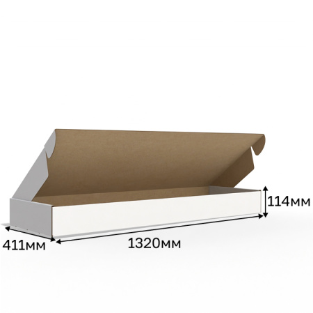 Короб самосборный с ушками 1320*411*114 Белый В