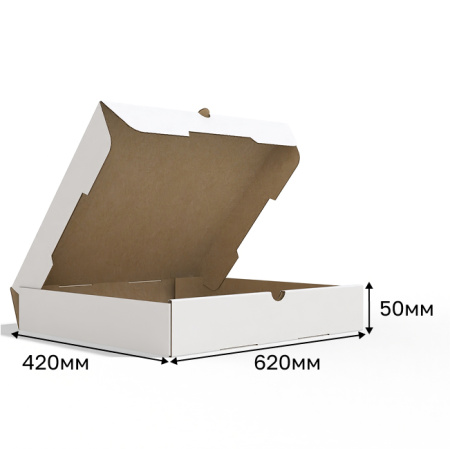 Коробка для пиццы 620*420*50 Белый Е