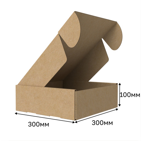 Короб самосборный с ушками 300*300*100 Бурый В