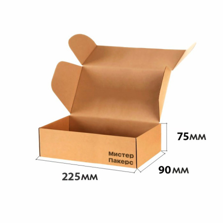 Короб самосборный с ушками 225*90*75 Бурый Е