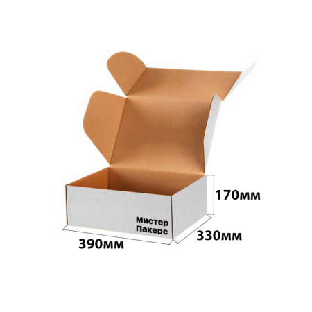 Короб самосборный с ушками 390*330*170 Белый В